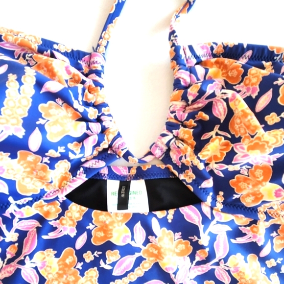 JCREW Floral Halter Cutout One-piece Swimsuit Size 20 - Picture 5 of 9